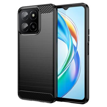Honor X5b/X5b Plus Børstet TPU Deksel - Karbonfiber - Svart
