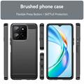Honor X5b/X5b Plus Børstet TPU Deksel - Karbonfiber - Svart