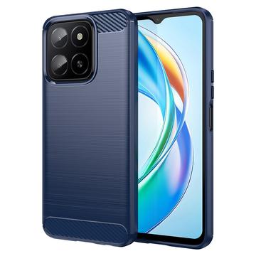 Honor X5b/X5b Plus Børstet TPU Deksel - Karbonfiber - Blå