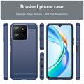 Honor X5b/X5b Plus Børstet TPU Deksel - Karbonfiber - Blå