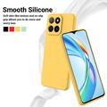 Honor X5b/X5b Plus Flytende silikon-deksel med håndstropp - gul