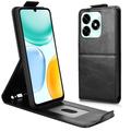 Honor X5c Plus vertikalt flip-etui med stativ - svart