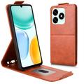 Honor X5c Plus vertikalt flip-etui med stativ - Brun