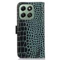 Honor X6b Crocodile Series Lommebok-deksel i Lær med RFID - Grønn