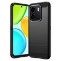 Honor X6e Børstet TPU-deksel - karbonfiber - svart