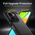 Honor X6e Børstet TPU-deksel - karbonfiber - svart