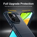 Honor X6e Børstet TPU-deksel - karbonfiber - blå