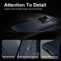 Honor X6e Børstet TPU-deksel - karbonfiber - blå