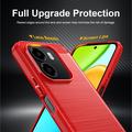 Honor X6e børstet TPU-deksel - karbonfiber - rød