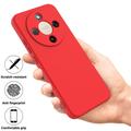 Honor X70/X9d/Magic8 Lite Flytende silikon-deksel med håndstropp - rød