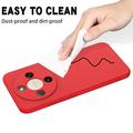 Honor X70/X9d/Magic8 Lite Flytende silikon-deksel med håndstropp - rød