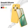 Honor X70/X9d/Magic8 Lite Flytende silikon-deksel med håndstropp - gul