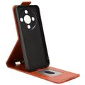 Honor X70/X9d/Magic8 Lite vertikalt flip-etui med stativ - Brun
