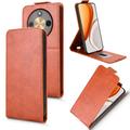 Honor X70/X9d/Magic8 Lite vertikalt flip-etui med stativ - Brun