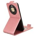Honor X70/X9d/Magic8 Lite vertikalt flip-etui med stativ - Roségull