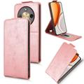Honor X70/X9d/Magic8 Lite vertikalt flip-etui med stativ - Roségull