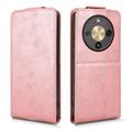 Honor X70/X9d/Magic8 Lite vertikalt flip-etui med stativ - Roségull