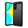 Honor X7e Børstet TPU-deksel - karbonfiber - svart
