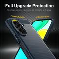 Honor X7e Børstet TPU-deksel - karbonfiber - blå