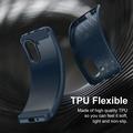 Honor X7e Børstet TPU-deksel - karbonfiber - blå