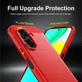 Honor X7e børstet TPU-deksel - karbonfiber - rød