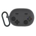 Huawei FreeBuds Pro 5 Retro Gamepad silikonetui med karabinkrok - Mørkgrå