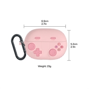 Huawei FreeBuds Pro 5 Retro Gamepad silikonetui med karabinkrok - rosa