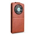 Huawei Mate 80 Pro Max vertikalt flip-etui med stativ - Brun