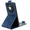 Huawei Mate 80 Pro Max vertikalt flip-etui med stativ - mørkeblå