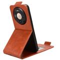Huawei Mate 80/80 Pro vertikalt flip-etui med stativ - Brun