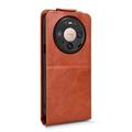 Huawei Mate 80/80 Pro vertikalt flip-etui med stativ - Brun