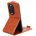 Huawei Nova 14 vertikalt flip-etui med stativ - Brun