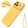 Huawei Nova 15 Pro Flytende silikon-deksel med håndstropp - gul