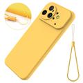 Huawei Nova 15 Ultra Flytende silikon-deksel med håndstropp - gul