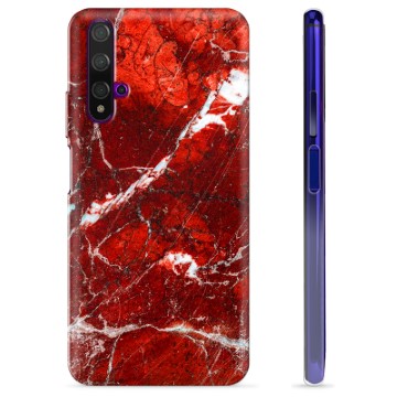 Huawei Nova 5T TPU-deksel - Rød Marmor