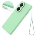 Huawei Nova Y73 Flytende silikon-deksel med håndstropp - grønn