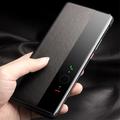 Huawei Pura 70 Qialino Smart View Flip-læretui - Klassisk - Svart