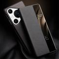 Huawei Pura 70 Qialino Smart View Flip-læretui - Klassisk - Svart