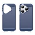 Huawei Pura 80 Børstet TPU-deksel - karbonfiber - blå