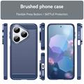 Huawei Pura 80 Børstet TPU-deksel - karbonfiber - blå
