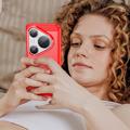 Huawei Pura 80 Pro/80 Pro+/80 Ultra børstet TPU-deksel - karbonfiber - rød