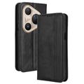 Huawei Pura 80 Pro/80 Pro+ Retro Lommebok-deksel med Magnetisk Lukning - Svart