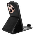 Huawei Pura 80 vertikalt flip-etui med stativ - svart