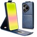 Huawei Pura 90 Pro vertikalt flip-etui med stativ - mørkeblå