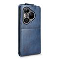 Huawei Pura 90 Pro vertikalt flip-etui med stativ - mørkeblå