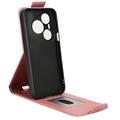 Huawei Pura 90 Pro vertikalt flip-etui med stativ - Roségull