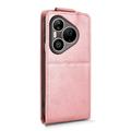 Huawei Pura 90 Pro vertikalt flip-etui med stativ - Roségull