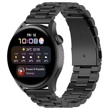 Huawei Watch 3/3 Pro Rustfritt Stål Belte - Svart