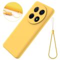 Huawei nova 13i Flytende silikon-deksel med håndstropp - gul