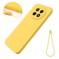 Huawei nova 14i Flytende silikon-deksel med håndstropp - gul